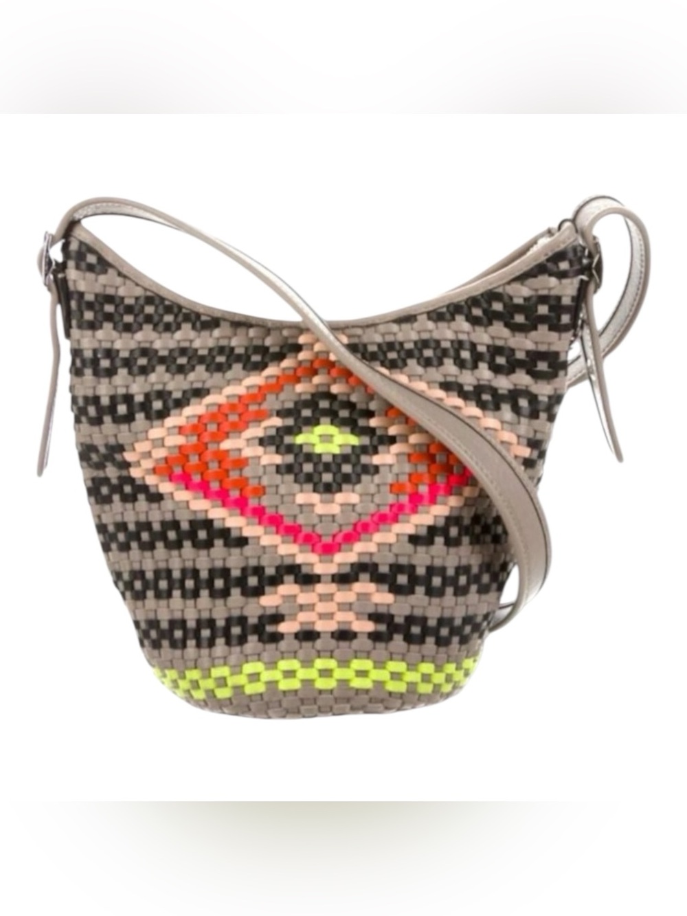 Coach EUC RARE Dreamweaver Crossbody in Gray with Neon Accents. MSRP $595